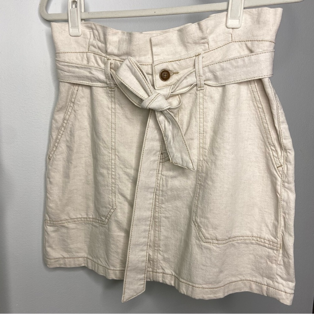 FREE PEOPLE Paper Bag Denim Mini Skirt Size 6